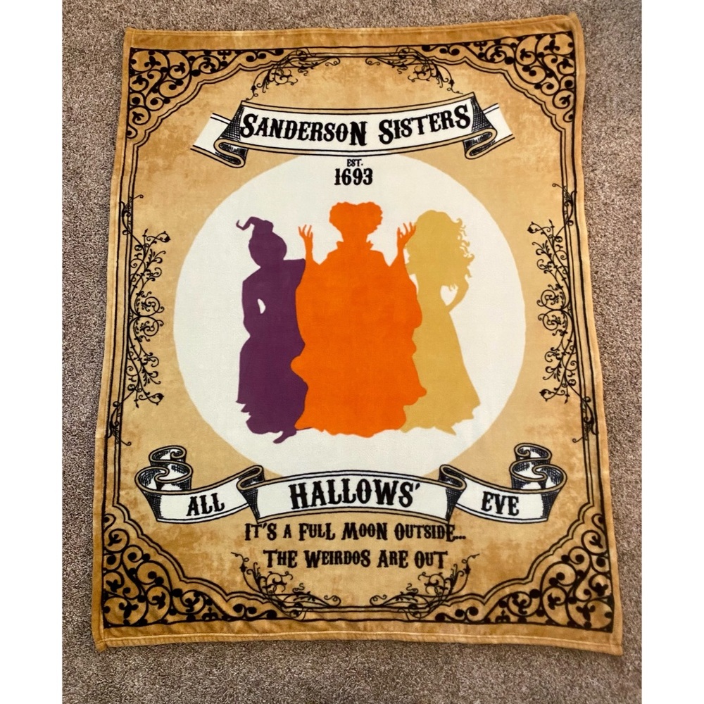 Disney Hocus Pocus Sanderson Sisters Fleece Throw Blanket Spirit Halloween